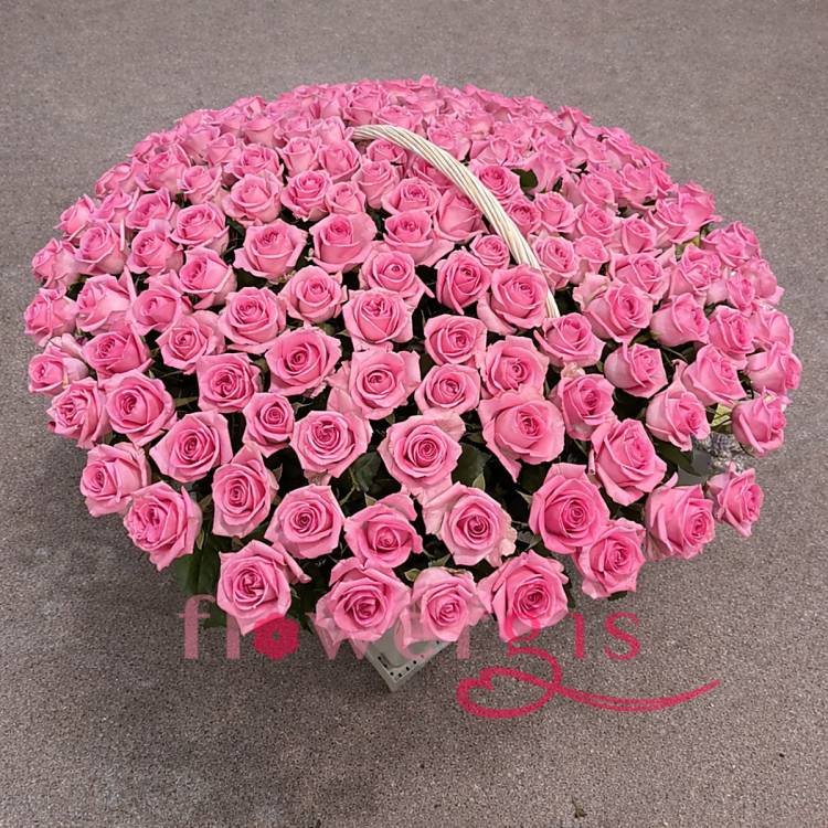 Букет "Розовая мечта" — корзина из розовых роз