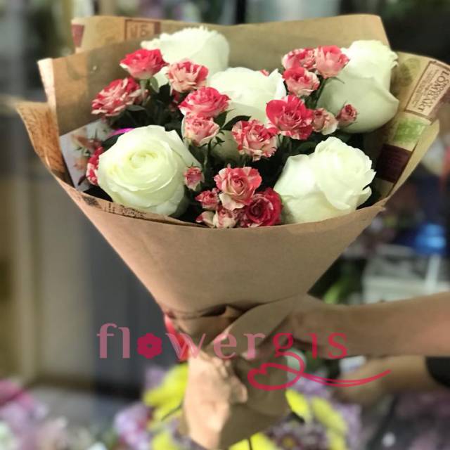 Цветы доставка москва акции свадебный букет розовые розы